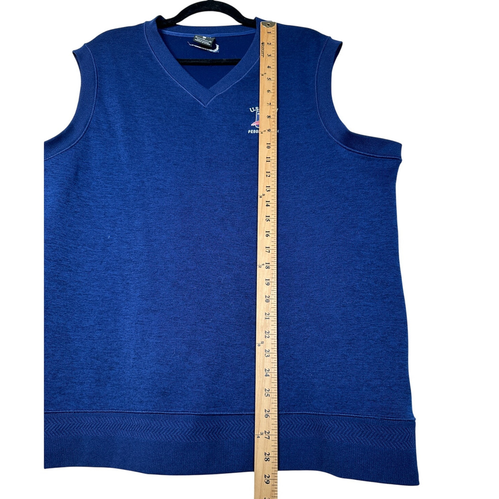 Nike Men's XL Golf Vest 2019 Pebble Beach U.S. Open V-Neck Navy Blue Knit EUC! - Picture 6 of 7
